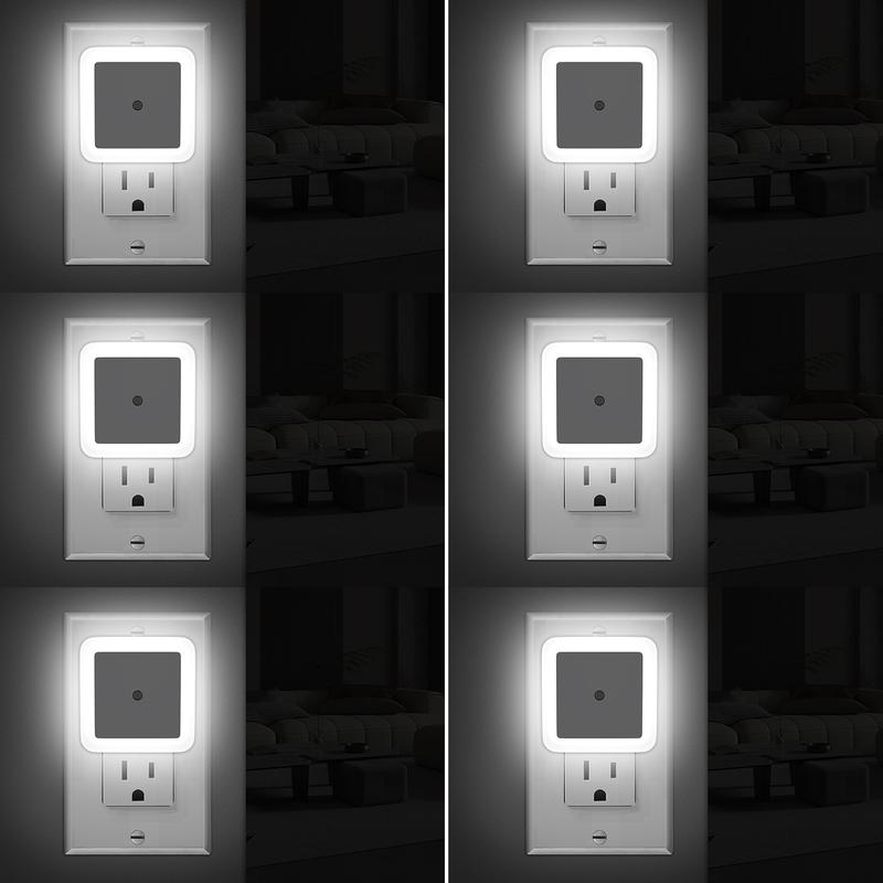 Night Light, Night Lights Plug into Wall 6-Pack, Plug in Night Light, Dusk to Dawn Nightlight Led Night Lights for Bedroom, Bathroom, Hallway Warm White Home Lighting