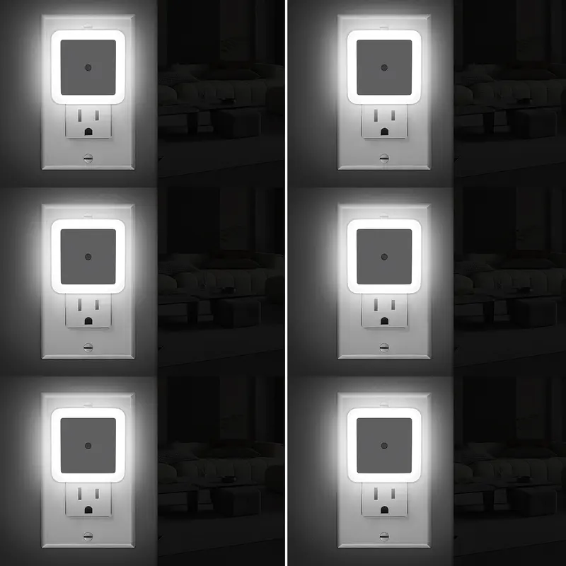 Night Light, Night Lights Plug into Wall 6-Pack, Plug in Night Light, Dusk to Dawn Nightlight Led Night Lights for Bedroom, Bathroom, Hallway Warm White Home Lighting