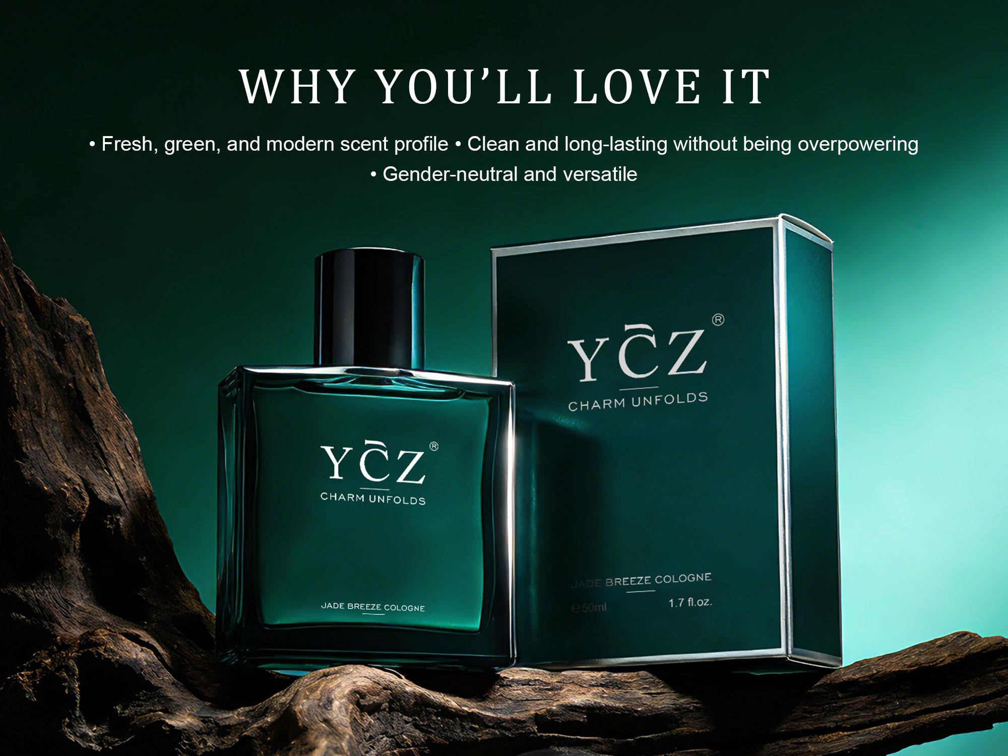 【New Arrival】YCZ Jade Breeze Cologne Eau De Parfum Unisex 50ml Ocean Fresh Scent Premium Aromatic Woody Fragrance with Bergamot Coconut Amber for Him & Her Bold Arabian Perfume Luxurious Gift