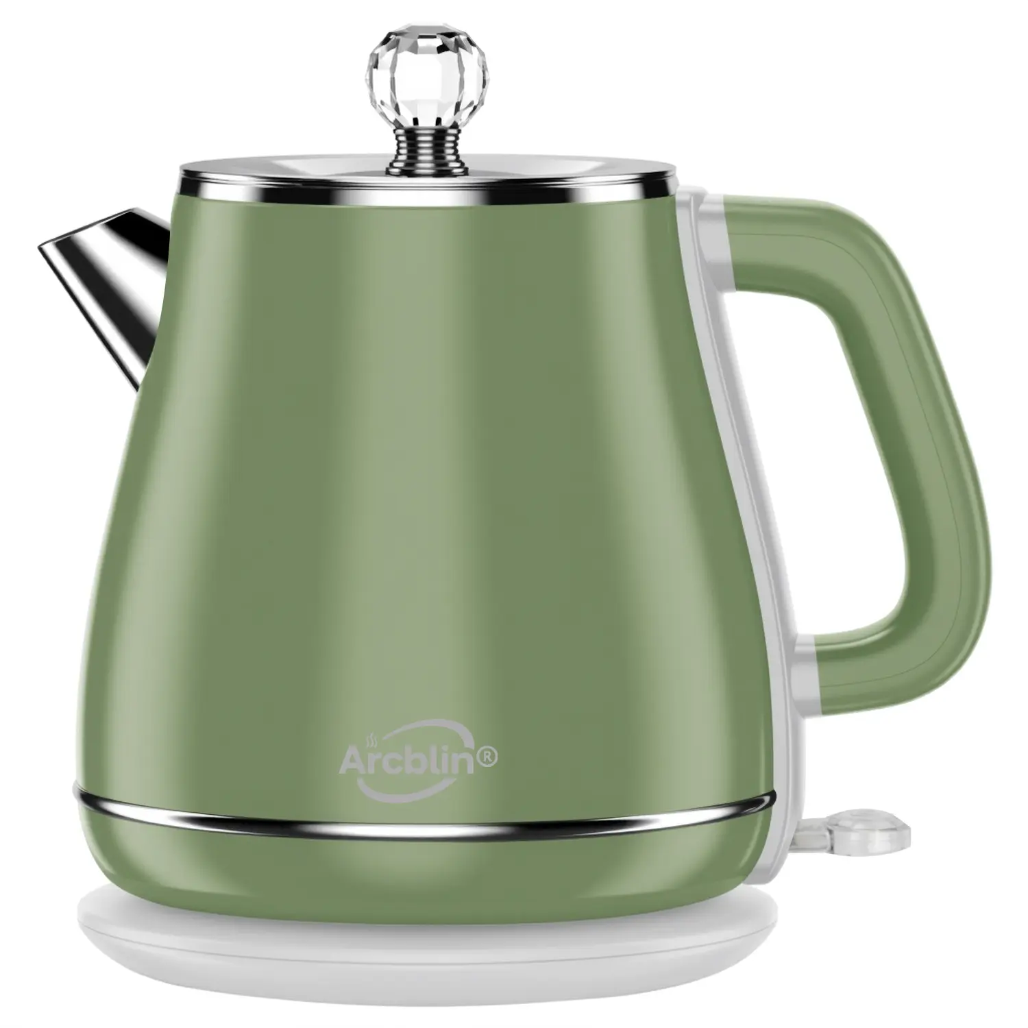 Retro Electric Kettle 1.8L, All Stainless Steel Hot Water Electric Kettle for Boiling Water, BPA Free Tea Kettle, 1350W Fast Boil, Auto Shut Off & Boil-Dry Protection,Cream Green
