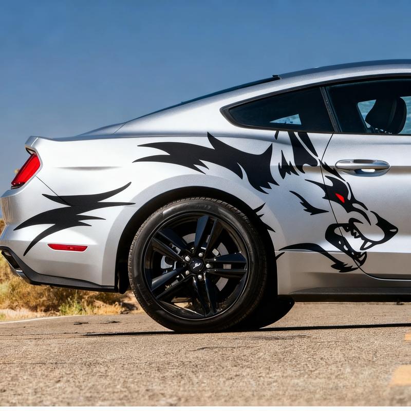 RAVOONY 2Pcs Wolf Car Sticker Decal for Car Body Side Stickers Auto Red-Eyed Wolf Totem Automotive Vinyl Truck Decal Bold Fierce Design Waterproof Universal Application Vehicle Exterior Decoration RAVOONY 2Pcs Wolf Car Sticker Decal for Car Body Side Stickers Auto Red-Eyed Wolf Totem Automotive Vinyl Truck Decal Bold Fierce Design Waterproof Universal Application Vehicle Exterior Decoration