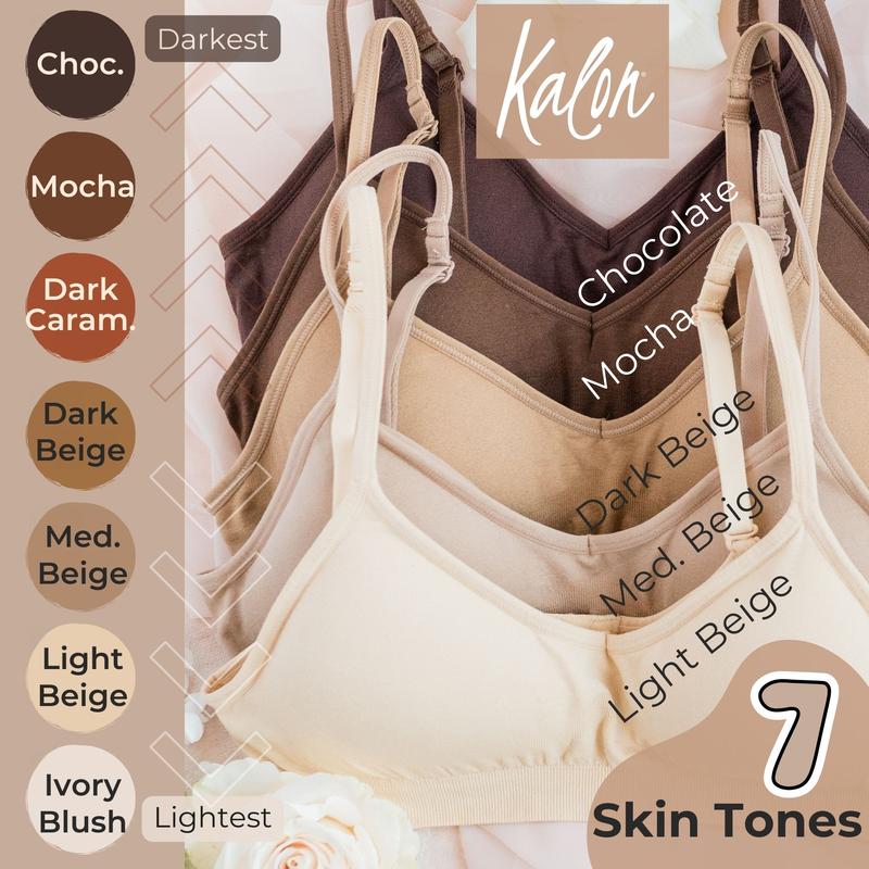 Kalon 4-Pack Women's Demi Bralettes with Adjustable Straps XXS-2XL