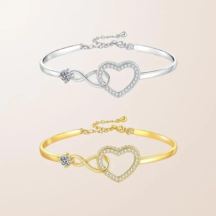 To My Daughter Forever Connected Bracelet – Infinity Heart Design, High-Quality Jewelry for Milestone Celebrations, Valentine’s Day Gift, Comes with a Gift Box
