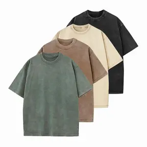 1/4-Pack  Oversized Vintage T-Shirts - Heavyweight Acid Wash Cotton Baggy Tees for Gym & Workout c Pump Cover  Oversized Boyfriend Tee Summer Everyday Womenswear Womenswear