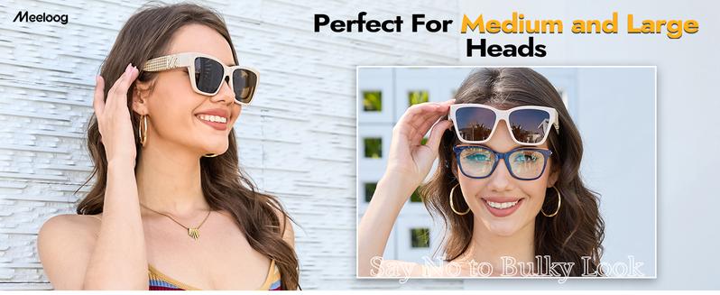 Meeloog Fit Over Sunglasses for Women Polarized Stylish Cateye Shades Go Over Glass Women for Driving Large ST0065