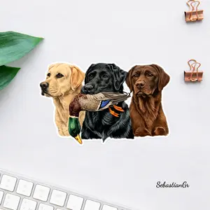 Duck Hunting Dog Sticker, Labrador Retriever Hunting Decal, Waterfowl Hunting Lab Vinyl Sticker