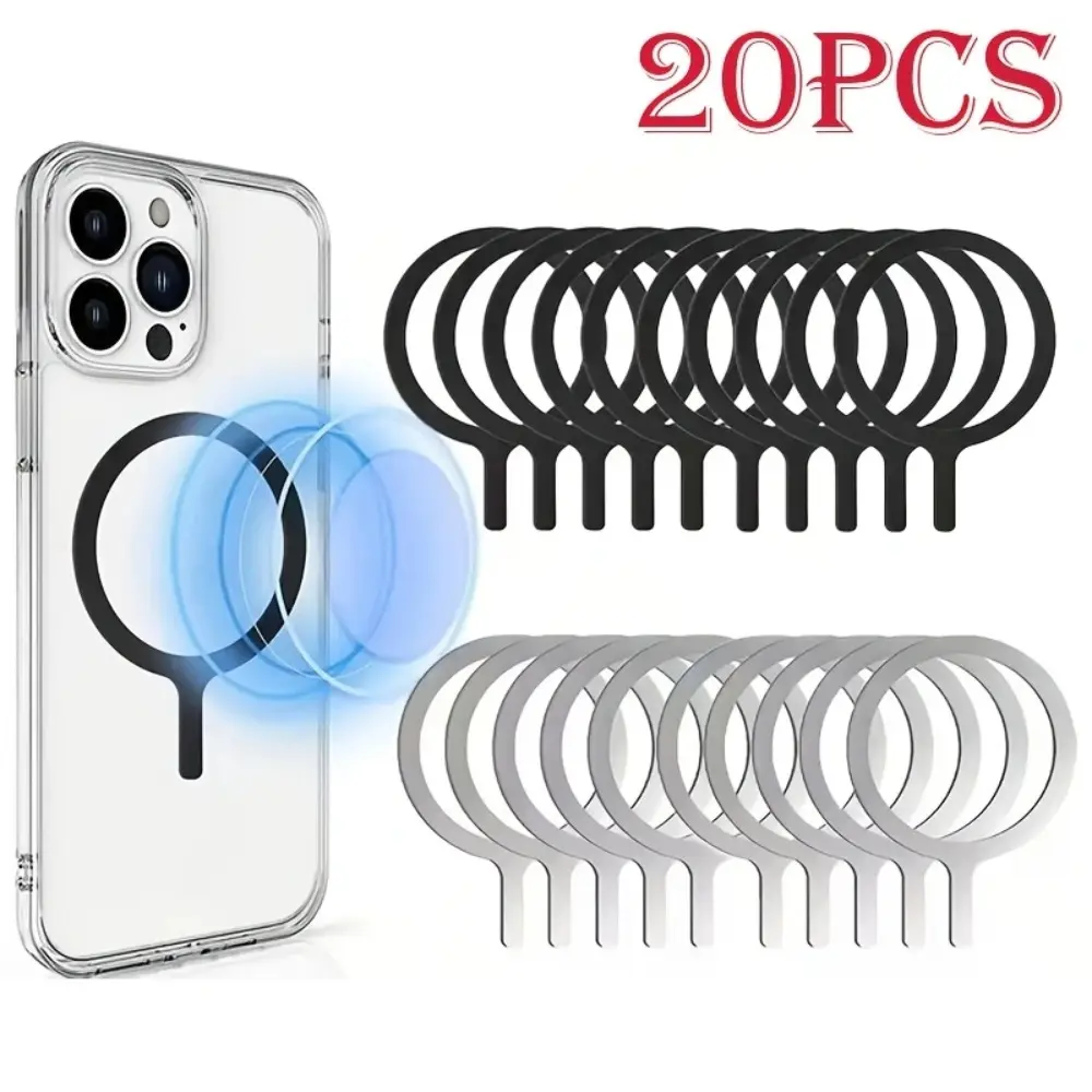 20 Pieces, Magnetic Metal Ring Sticker, Designed for Wireless Chargers, Compatible with iPhone 11 to 17 Pro Max Series, Mobile Phone Magnetic Ring, Cellphone Accessory, Smartphone, Cellphone, Accessories