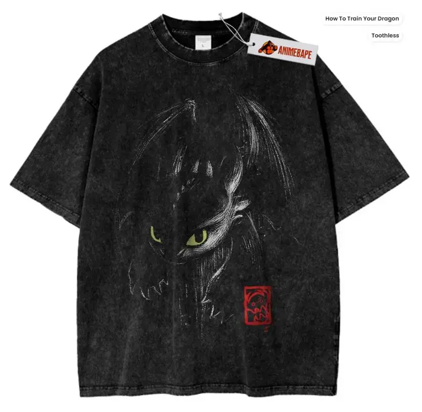 Toothless How to Train Your Dragon Vintage Breathable Cotton Graphic Men's Short-Sleeve T-Shirt, Unisex S-5XL Casual Fashion Clothing, Round Neck Menswear Streetwear Top, Toothless Dragon Graphic Men's Short-Sleeve T-Shirts, Tshirt, Shortsleeve, Graphic P