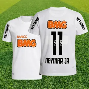 11-12 Barclays Premier League Santos Home No. 11 Neymar Short Sleeve Vintage Soccer Jersey