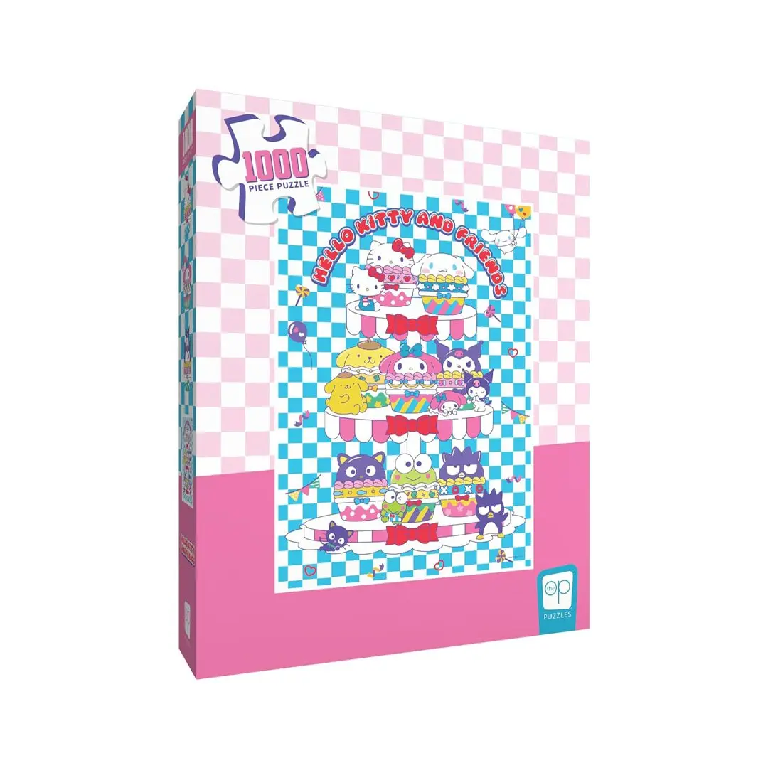 USAopoly Hello Kitty Sweet Cupcakes 1000-Piece Puzzle - Licensed, Pastel Treats, Puzzle Board Included, Detailed Artwork