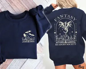 Fantasy Reader Society T-Shirt - Sweatshirt, Dragon Bookish Sweatshirt, Bookish Hoodie, Book Club Hoodie, Fantasy Book Merch, Fantasy Book Lover Gift