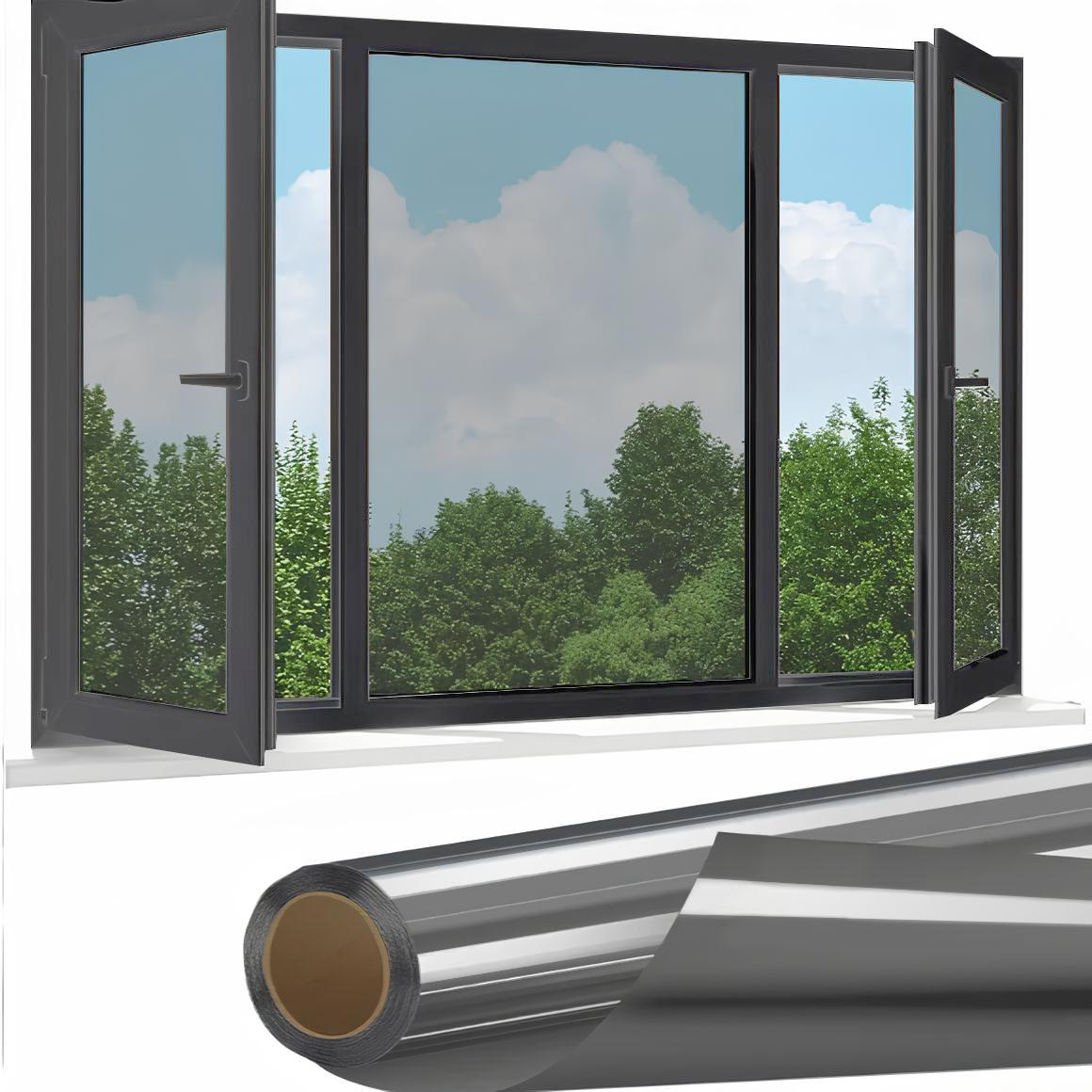 Daytime Privacy Window Film- One Way Mirror, Anti-uv & Heat Control For Home And óffice, Static Cling Easy Install,UV Sun Blocking, Black,17.5 Inch X6.5 Feet,Christmas gift Daytime Privacy Window Film- One Way Mirror, Anti-uv & Heat Control For Home And óffice, Static Cling Easy Install,UV Sun Blocking, Black,17.5 Inch X6.5 Feet,Christmas gift