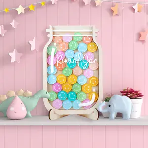 Magnetic Smiley Shaped Reward Jar for Kids & Teachers DIY Name Wooden Chart Perfect for Potty Training & Classroom Behavior Chart Kids Motivation Educational Learning Tools Kids Stuff