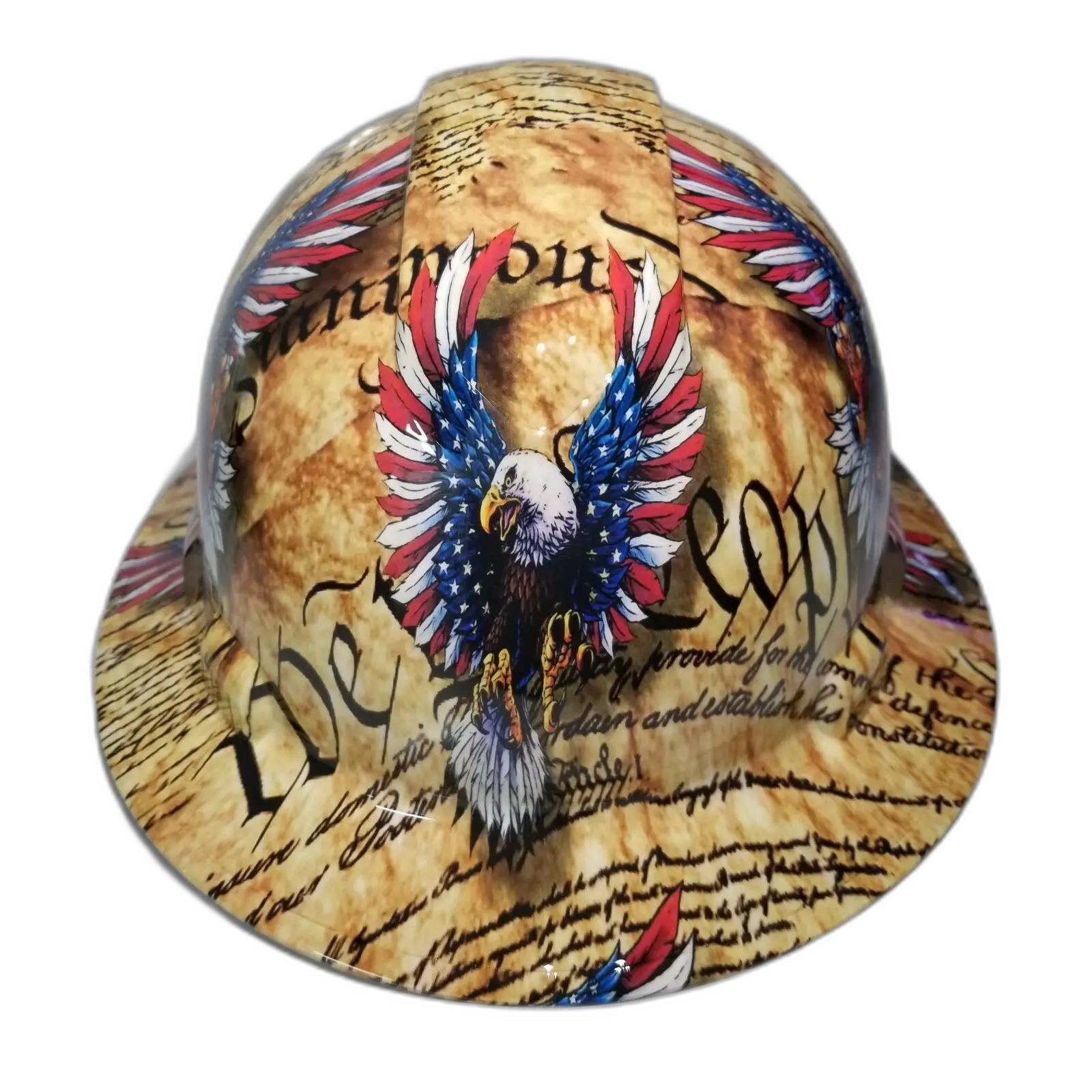 Bald Eagle We the People - Custom Hydro Dipped Full Brim Hard Hat