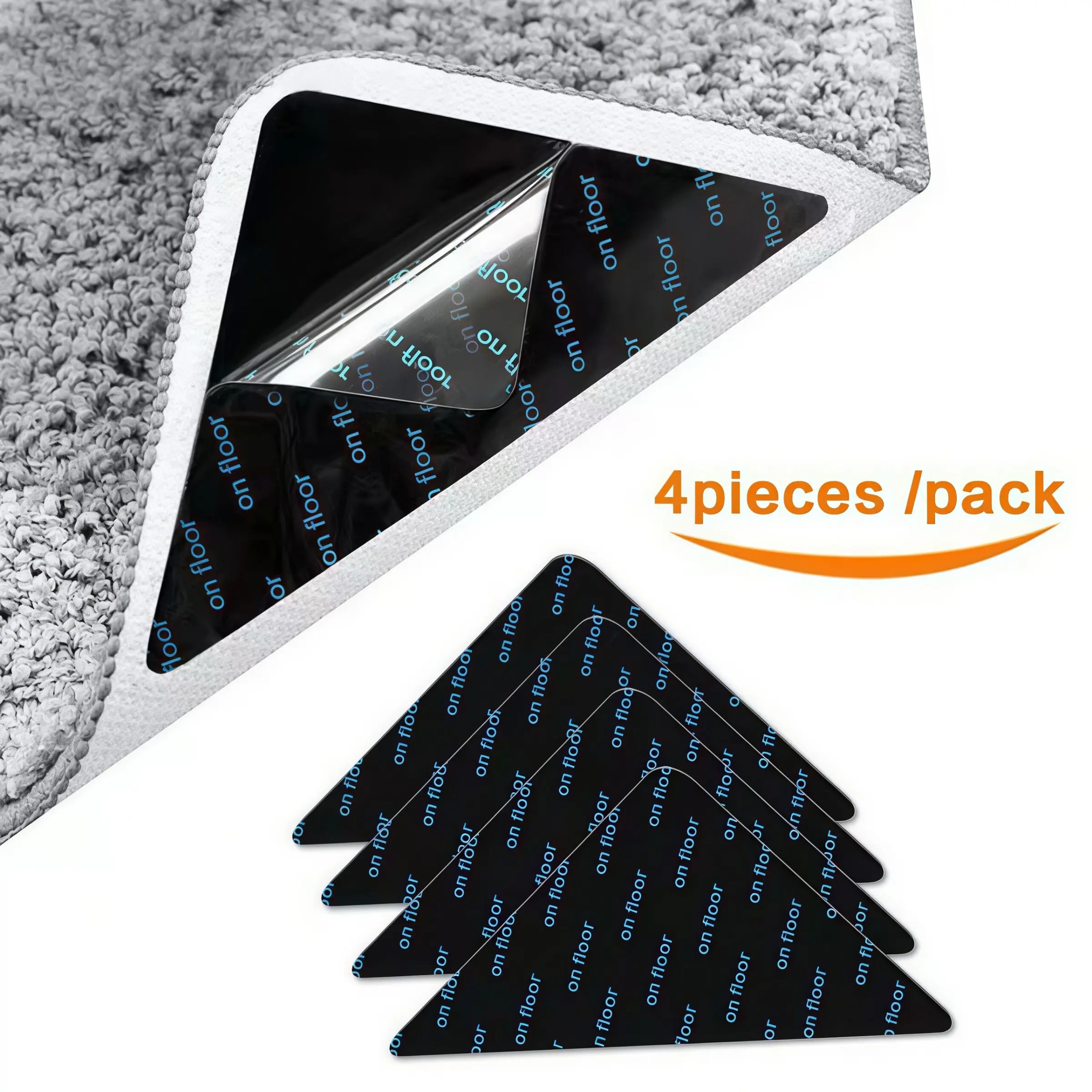 Four-Piece Triangle Rug Pads, Non-Slip Carpet Gripper Strips, Home Use Sofa Anti-Slip Mat, Floor Pad Non-Slip Fixing Stickers, Non Slip Mats