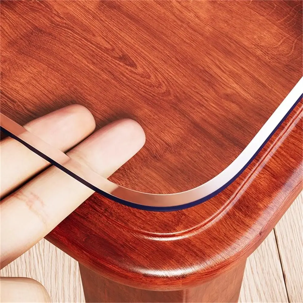 1.5mm thick tablecloth, transparent square tablecloth table mat, anti slip, heat-resistant, and heat-insulating PVC, suitable for home hotels, computer desks, dining table cloths, coffee tablecloths, and household tablecloths