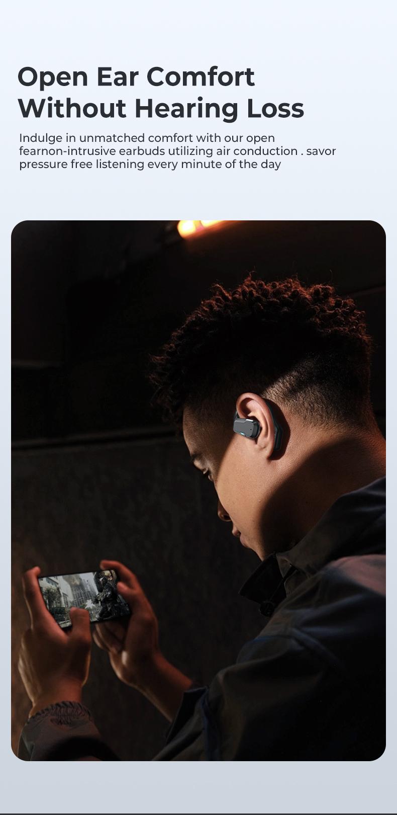 MINISO M98 Wireless Earbuds Open Ear Bluetooth 5.4 Earphones Wireless Headphones Full Color Display Touch Screen Gaming Headsets 35Hours Play time Built-in Microphone