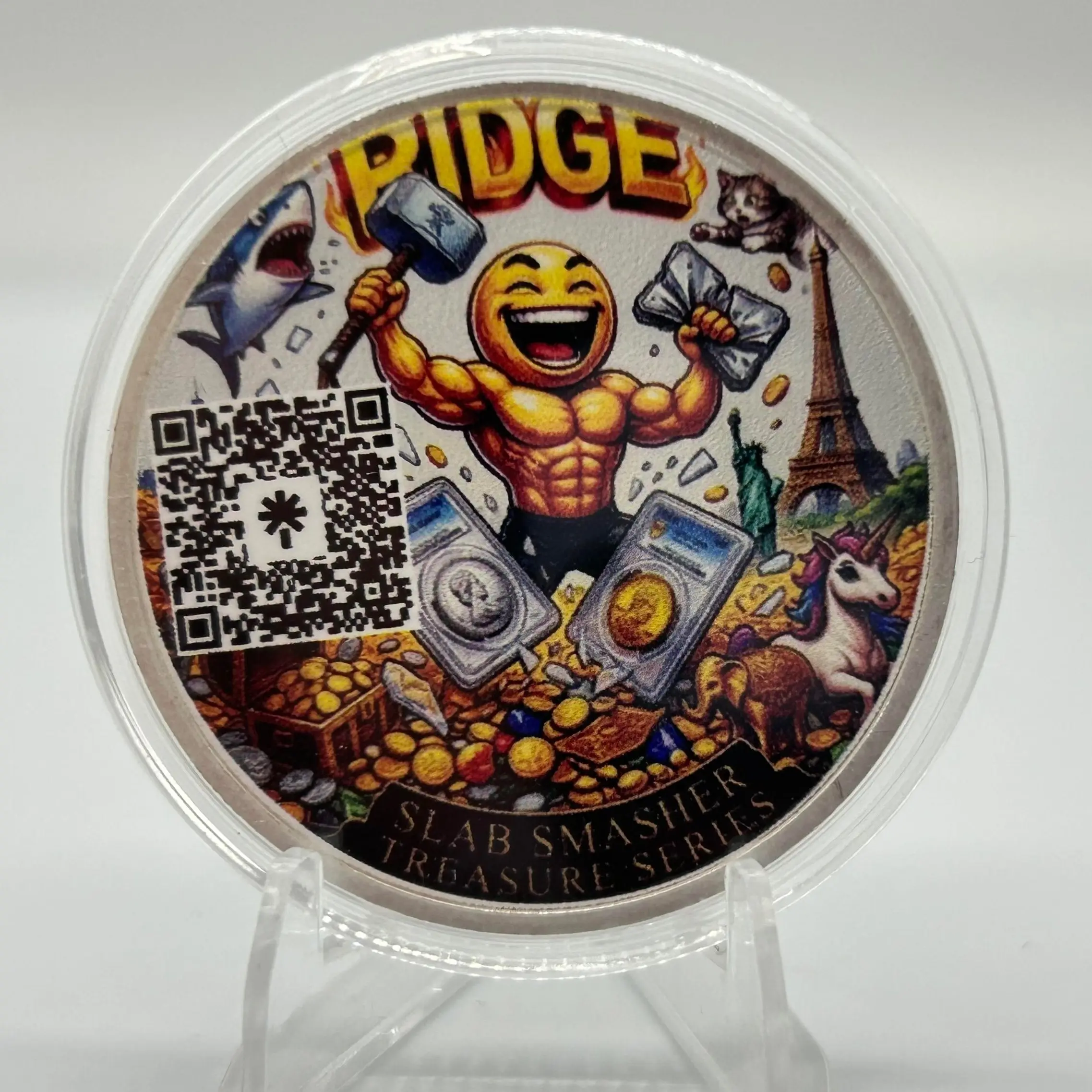 Ridge World: Slab Smasher, Limited edition Custom Ridge Coin 1 Oz Silver Bullion Round