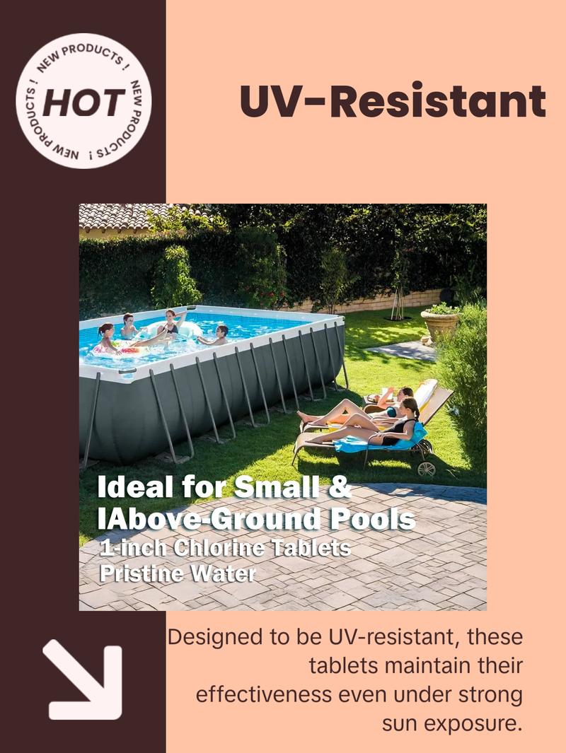 Xtremeclear 1" Stabilized Tablets Swimming Pool Spa Hot Tub, 1.5 Pounds pool supply hth  products Stabilized Swimming Pool Tablets