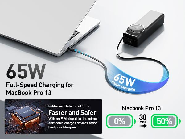 iWALK LinkPod Reel 20000mAh 65W Power Bank with Retractable USB-C Cable, Triple Device Charging, LED Display, White Portable Charger for iPhone, MacBook, Tablets - Smartphone iWALK LinkPod Reel 20000mAh 65W Power Bank with Retractable USB-C Cable, Triple Device Charging, LED Display, White Portable Charger for iPhone, MacBook, Tablets - Smartphone