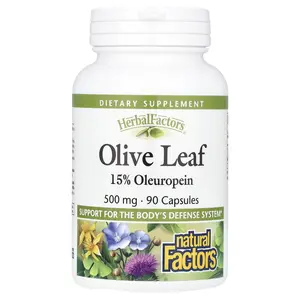 Natural Factors HerbalFactors®, Olive Leaf, 500 mg, 90 Capsules