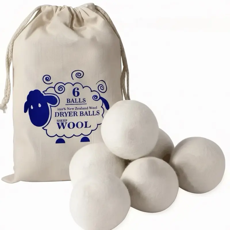 Noble Wool Dryer Balls - 6-Pack Natural Laundry Fabric Softener Accessories, Reusable, Reduces Wrinkles, Saves Drying Time, 24 Months Durability, Better Alternative to Plastic Balls & Liquid Softener, Sheets, Other