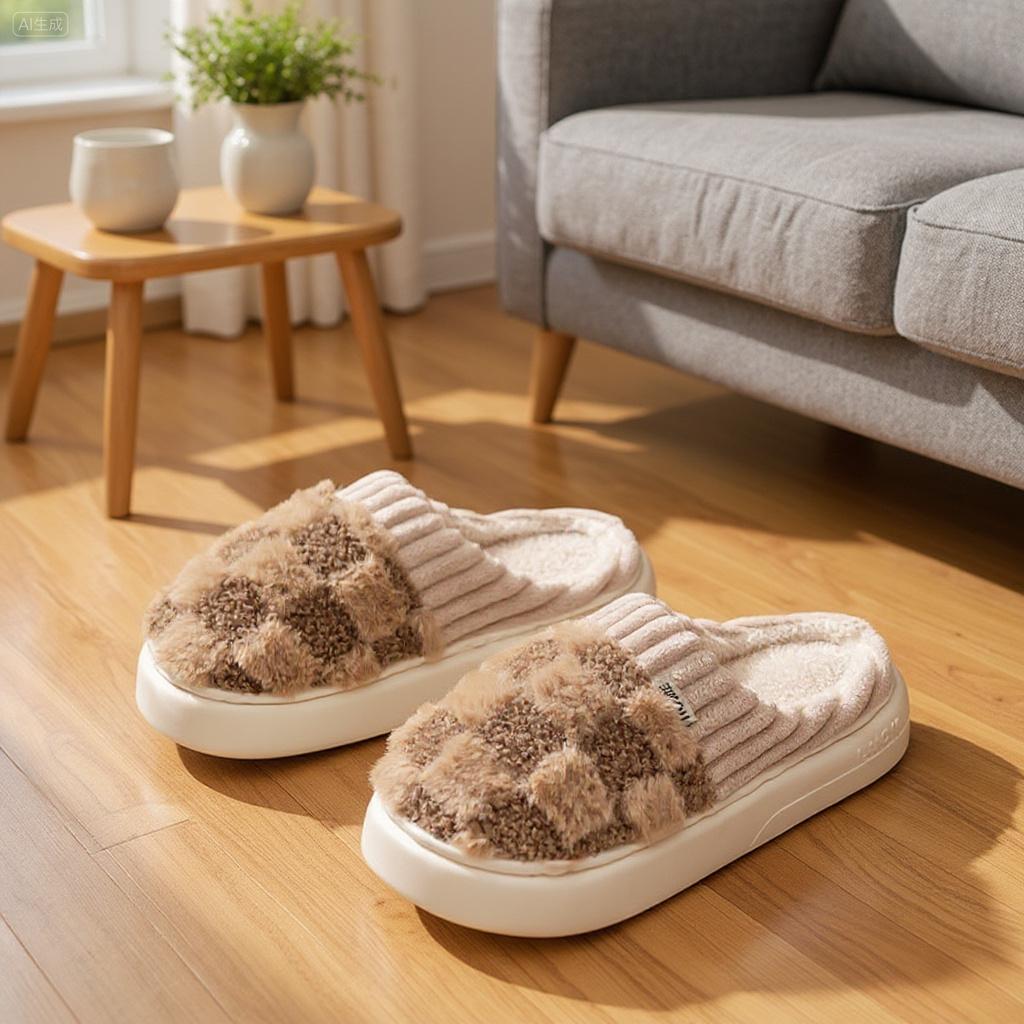 Cotton slippers for women, anti slip cashmere for warmth, monthly slippers for indoor home, cute and fluffy cotton mop Girl Footwear Flipflop Cotton slippers for women, anti slip cashmere for warmth, monthly slippers for indoor home, cute and fluffy cotton mop Girl Footwear Flipflop