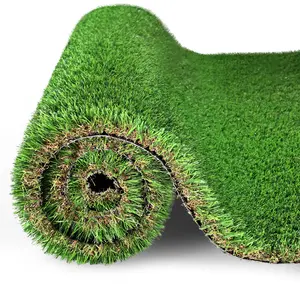 Outdoor Artificial Grass Runner Rug, Thick Realistic Fake Grass Roll Decor Patio Balcony Garden Lawn, Dog Pets Turf Drain Mat, 1.38" Pile Height