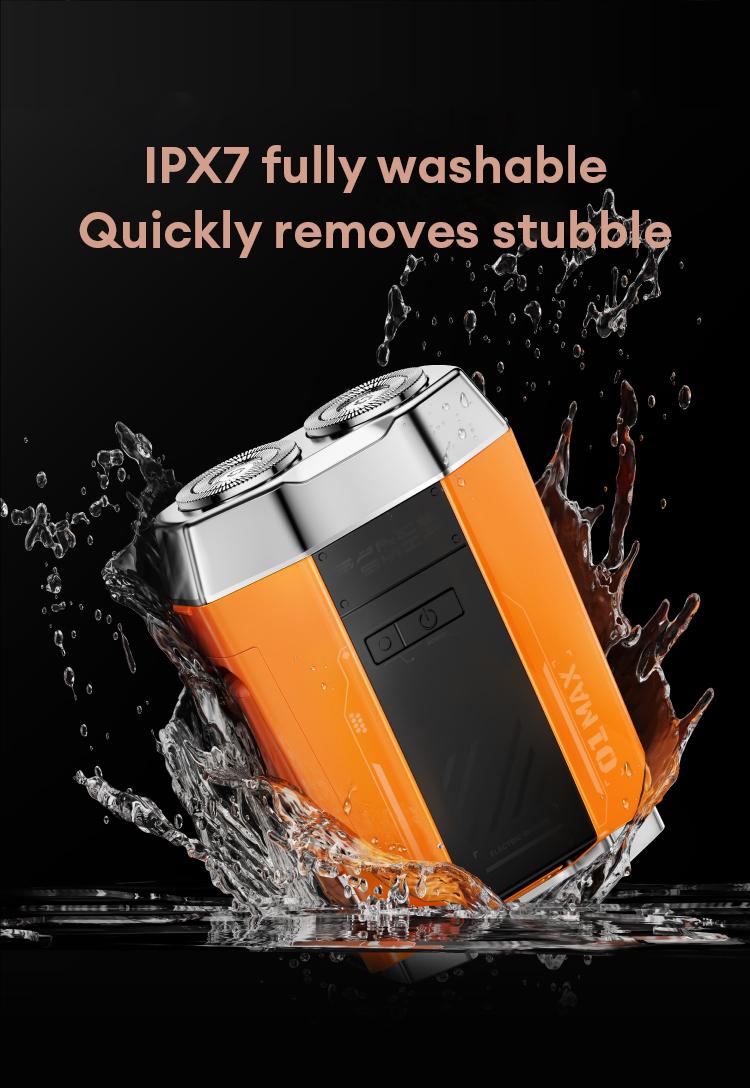 Skyworth XJ32 Dual Ring Shaver, with dual ring floating blade design, high-speed rotating blade, equipped with side wing nose hair trimmer, full body IPX7 waterproof, Long lasting battery life,suitable for short hard beards and delicate men