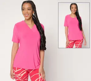 Attitudes by Renee Como Jersey Reversible Neckline Top