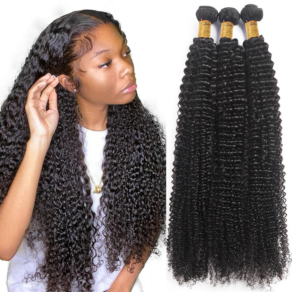 Glulaze Mongolian Kinky Curly Hair Bundles With 4x4 Lace Closure Human Hair Weave Extensions Deep Wave Flip Over Quick Weave Raw Hair Bundles for Sew In SpringStatements