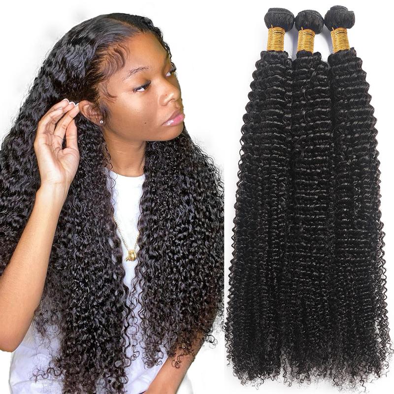 Glulaze Mongolian Kinky Curly Hair Bundles With 4x4 Lace Closure Human Hair Weave Extensions Deep Wave Flip Over Quick Weave Raw Hair Bundles for Sew In