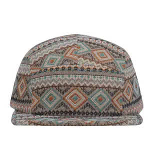 HatPhile Multi-Color Jacquard 5-Panel Hat – Vibrant Unique Designs, High-Quality Fabric, Adjustable Strap, Perfect for Bold Fashion