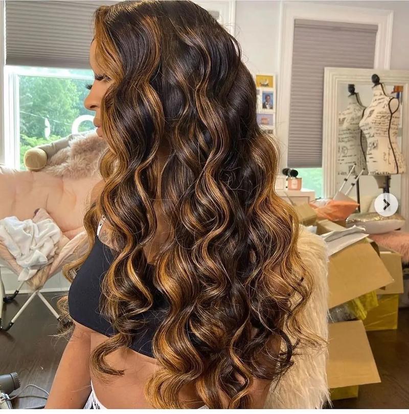 BABOSHOW P4/27 Highlight Body Wave Lace Front Wig Human Hair 13x6 HD Transparent Lace Front Wigs Pre Plucked Straight Wig 180 Density 4# Light Brown Colored Wig Human Hair Wigs Pre Cut 99J Burgundy For Women Can be Dyed & Restyle