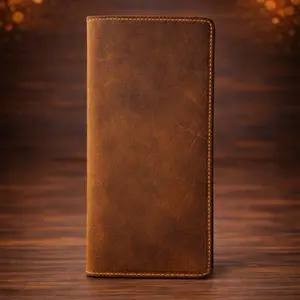 Vintage Leather Long Wallet – Premium RFID