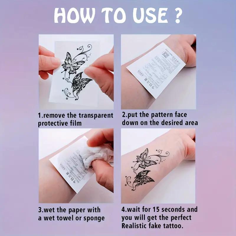 52 Sheets Creative Black Tiny Crown Infinity Triangle Fake Tattoos For Men Women Realistic Stars Letters Tattoos For Kids Tattoos Temporary Waterproof Arm Hand Face Finger Neck Tatoo Stickers