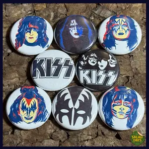 KISS Buttons 8 Pack - High-Quality Durable Material for Versatile Use in Various Applications