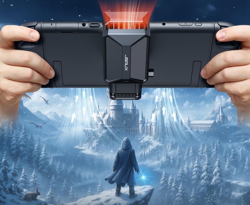 JSAUX Cooling Fan for Nintendo Switch 2 (2025), Cool Down Accessories for Switch 2 (Stepless Adjustable Fan Speed), Cools to Enhance Performance & Extend Console Battery Life - Black (GP0201A)