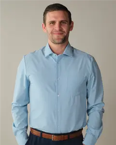 Range Shirt Solid French Blue – Men’s Performance Shirt with Stretch, Recycled Polyester Blend, Lightweight Comfortable Everyday Casual & Active Wear