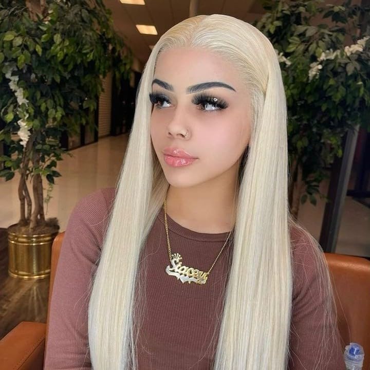 Hot Star 613 Body Wave 13x6 Lace Front Wig Human Hair Straight Blonde HD Transparent Lace Frontal Wig for Women Pre Plucked with Baby Hair 180% Density