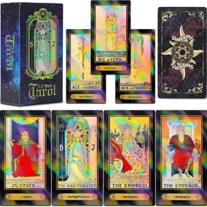 78 Tarot Cards with Guidebook-Holographic Tarot Cards Deck -Future Telling Game with Colorful Box