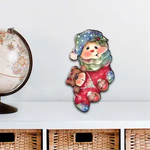 Designocracy 8457501M 12 x 9 in. Bearly Hanging on Holiday Outdoor Decor Large Ornaments