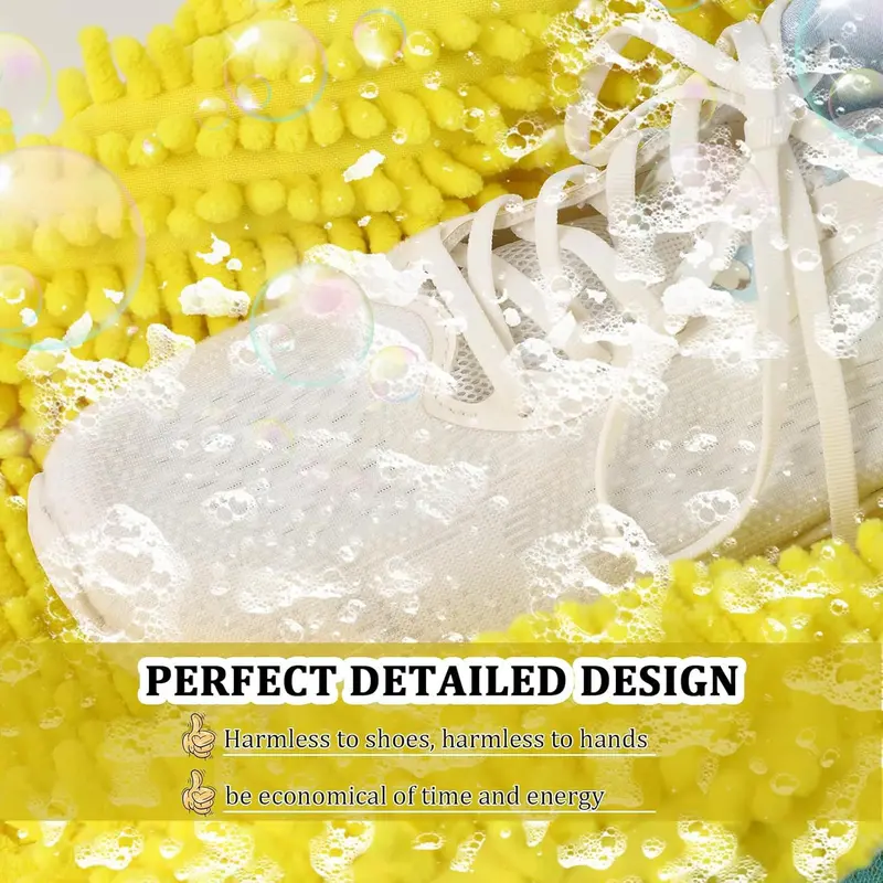 Premium Chenille Microfiber Shoe Washer Bag with 1200 Bristles Secure Safety Lock Design for All Kinds of Shoes Reusable Washing Machine Cleaning Bag for Home Laundry Room Accessory