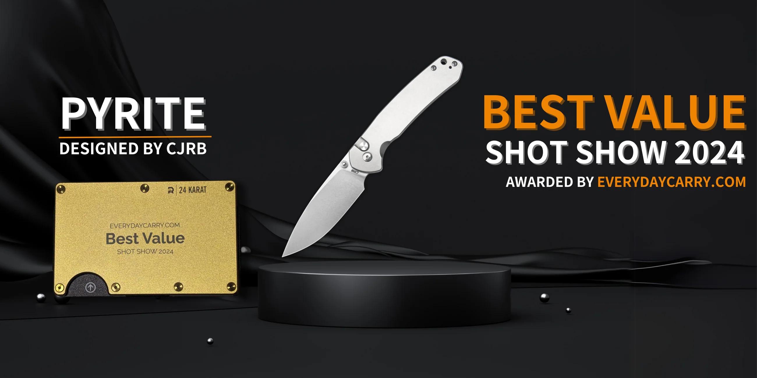 CJRB Pyrite Pocket Tool Knife AR-RPM9 Steel Blade Stainless Steel Hand EDC Folding Knife for Everyday Carry Survival Tools and Emergency Survival Gear
