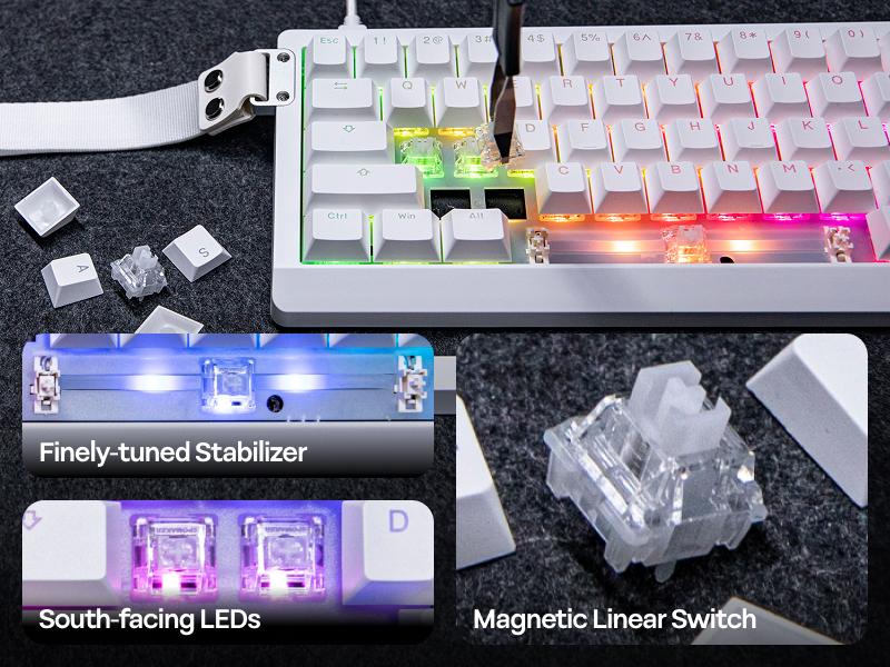 EPOMAKER HE68 Lite 65% ANSI US Layout Tray-Mounted Wired Hall Effect Magnetic Mechanical Keyboard DKS SOCD thocky creamykeyboards Tri-Mode USB-C/BT 5.0/2.4GHz Customizable RGB Backlight for PC/Mac/Linux creamy keyboard TikTokShopJumpstartSale