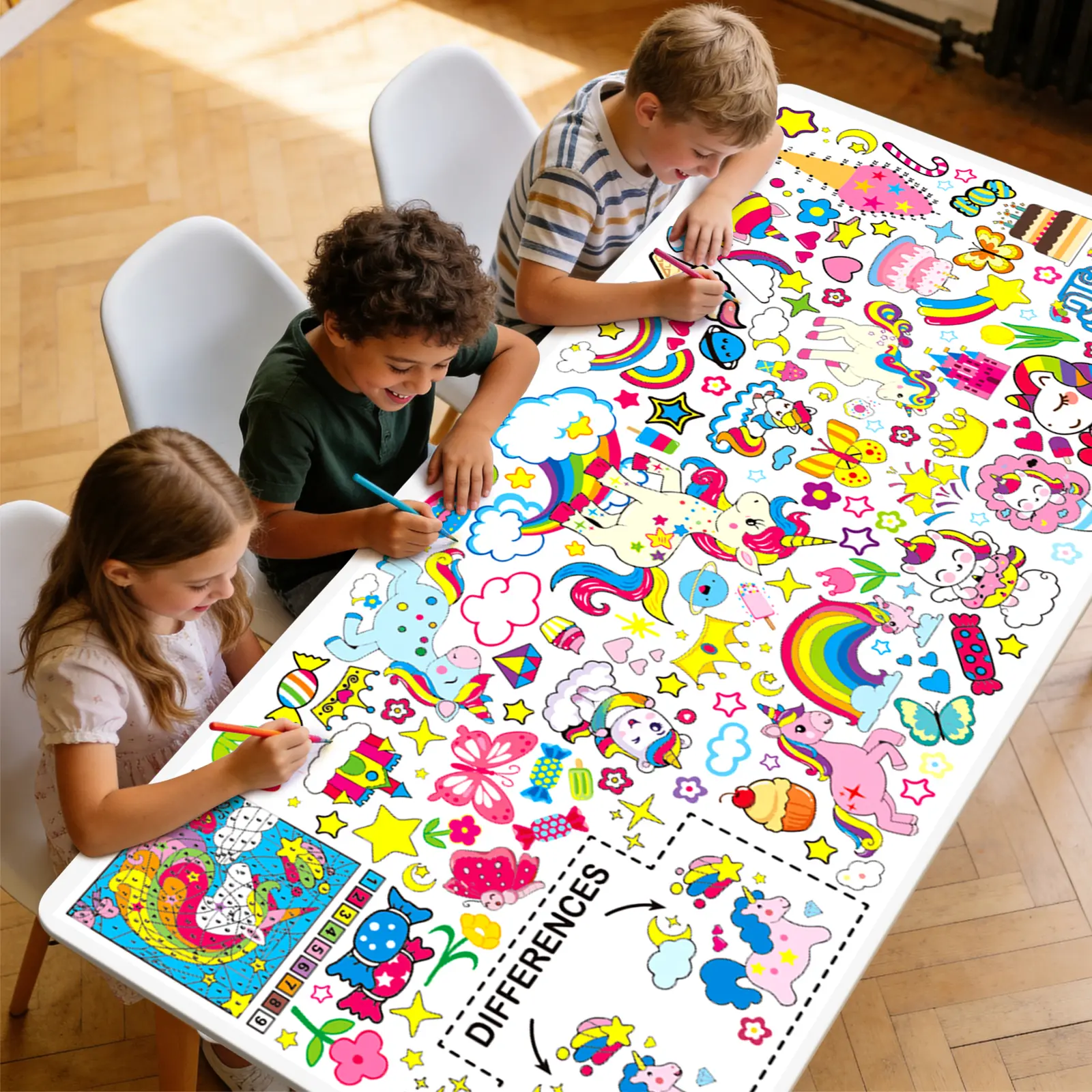 Giant Coloring Poster for Classroom - 31x72 Versatile Spring Activity Poster/Table Cover for Easter School Parties,Birthday & Special Events Decoration #SummerVibes