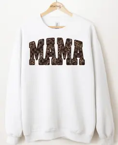 Checkered Leopard Mama Graphic Top