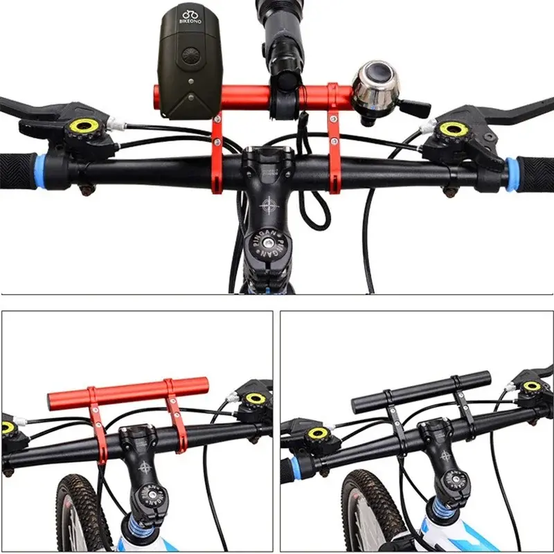 Aluminum Alloy Handlebar Extender (30cm) - 22.2mm Fit, 300-400mm Width Compatibility for Mountain Bikes, BMX - Adds Space for Headlight, Action Cam, Phone, GPS | Horizontal Bar Bracket for Bikes, Motorcycles, Cruisers