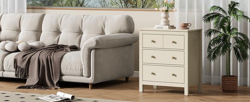 RoyalCraft 3 Drawer Dresser, 27'' Wood Chest of Drawers with Storage Drawers, Modern Bedroom Dresser Cabinet for Living Room, Entryway, Hallway