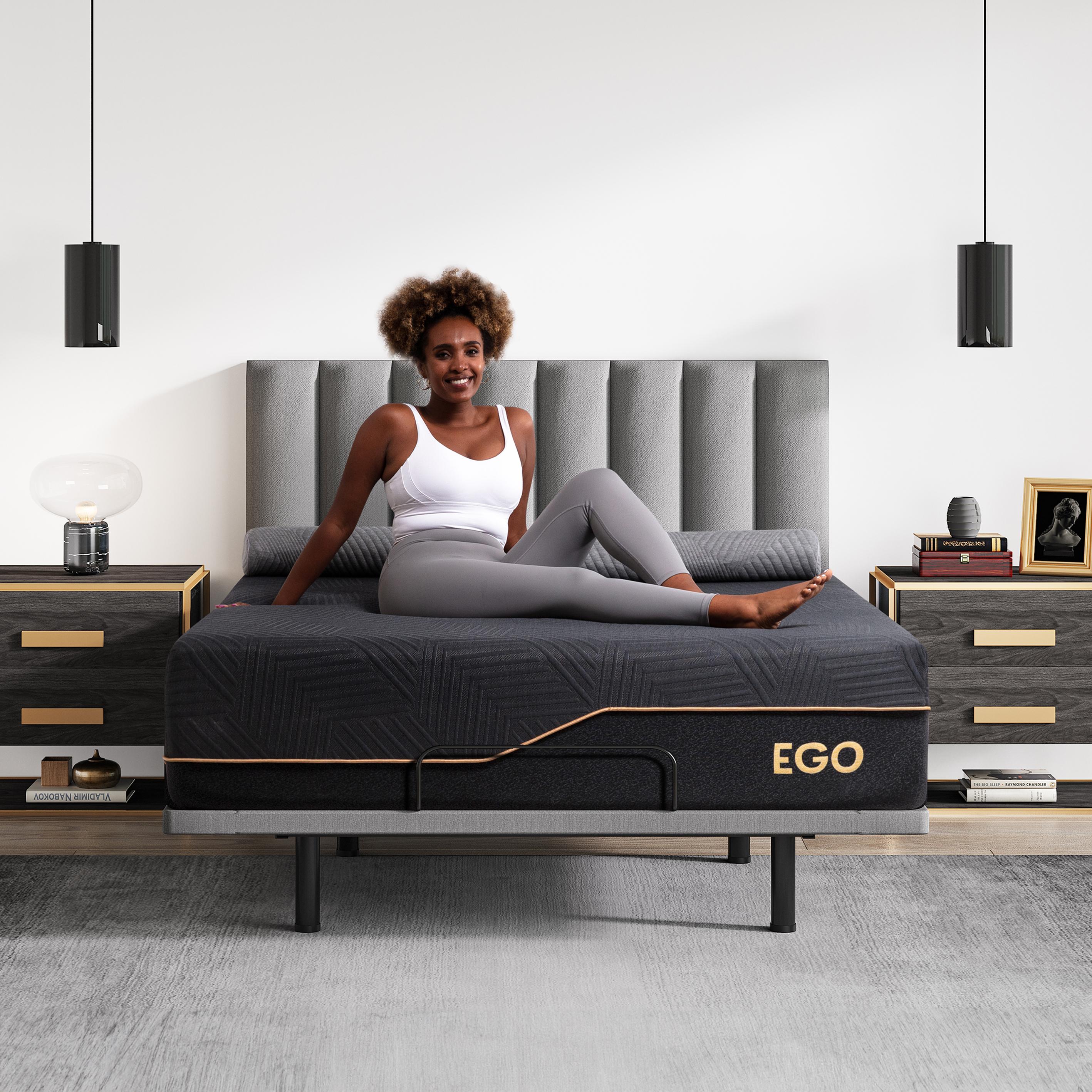 EGO Black Mattress with Graphene Technology 14" Twin Full Queen King Memory Foam Comfortable Ergonomic Home Interior Modern Design